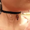 Hanger Kettingen Kant Kwastje Retro Punk Gothic Ketting Sexy Kruis Kraag Choker Body Statement Sieraden