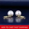 Xf800 18K złote kolczyki naturalne świeżej wody AU750 Pearl Drop Fine Jewlery Wedding Party For Women Girl E235 210624274W