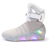 2024 Ograniczona sprzedaż Automatyczne buty sznurowadłowe Air Mag Sneakers Marty McFly z powrotem do przyszłego blasku w ciemnoszarych butach McFlys Man Surise 40-47