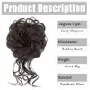 Syntetiska peruker azqueen syntetiska hårbulle chignon naturligt grå rörigt lockigt hårband elastiskt rusande falska hårstycken för kvinnor hårnålar 231016