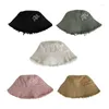 Berets Erwachsene Distressed Eimer Hut Damen Outdoor Sport Fischer Kappe Für Frauen Teenager Casual Sommer Sonnencreme Drop