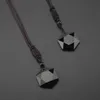 Pendentif Colliers Obsidian Spirit Pendulum Energy Stone Collier étoile à six branches Hommes et femmes Chaîne de pull Jewelr224C