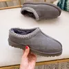 pantofole tasman pantofole tazz diapositive in pelliccia di castagno pelle di pecora shearling classico ultra mini stivale con plateau inverno muli donna uomo slip-on tomaia in pelle scamosciata lana autunno 35-45