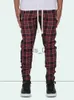 Men's Pants Pantalons pour hommes Plaid Patchwork casual Style coréen mince tendance crayon mâle Jogging cordon de serrage pantalons de survêtement tout-Match x1017