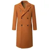 يمزج الصوف للرجال الرجال Xlong Double Breadted Cashmere Trench Coats Jackets Winter Business عرض 4x 231017