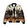 Moletes de moletons masculinos Jackets masculinos American Walking Dead 3D Digital Printed Men Jacket Menas de manga longa com zíper2023