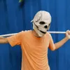 Máscara de caveira assustadora de Halloween, capacete de cabeça cheia com mandíbula móvel, festa de terror Pro
