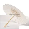 Parasol 100pcs biały bambusowy papier parasol parasol tańcząca ślub ślub przyjęcia przyjęcia ślubne dekoracje parasoli upuszczenie dostawy domu ogród dom homefach