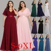 Abiti taglie forti per le donne 4xl 5xl 6xl New Beach Abito lungo estivo Elegante scollo a V in chiffon Abito da festa Night Robe Longue Boheme Y2244k