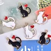 20st Classics Lucky Cat Enamel Charms Craft Metal Animal Kitty Charms för nyckelringar örhängen DIY -smycken som gör handgjorda Craft259e