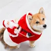 Cat Costumes Santa Claus Dog Costume Festive Pet Christmas Riding On Warm Plaid Coat With Hoodie Xmas For Cats