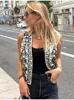 Gilet da donna Scollo a V Ricamo Gilet da donna Cardigan Solido senza maniche trapuntato Impiombato Tunica sottile 2023 Autunno Chic Moda Morbido Capispalla accogliente