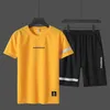 ファッションブランドトラックスーツメンズ衣類2020夏の新しい2 PCトラックスーツショートスウェットシャツショーツセットビーチメンズカジュアルTシャツスポーツ229D