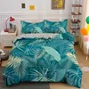 Conjuntos de cama Consolador Capa Tropical Folhas Botânicas Duvet Set Quilt Microfiber Decoração 231017