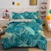 Ensembles de literie housse de couette feuilles botaniques tropicales ensemble de couette couette microfibre décoration 231017