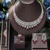 Ensemble de collier et boucles d'oreilles à pampilles, bijoux en zircone cubique, accessoires pour fête de mariage, oiseau de dubaï