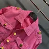 Down Coat 2 15 pink kids baby girls Jean jacket autumn solid color lapel metal button children fashion teenages girl short coat clothes 231017