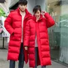 Frauen Trenchcoats Winter Mid-lange Baumwolle Mantel 2023 Lose Mit Kapuze Jacke Chinesische Flagge Muster Oberbekleidung Warm Halten Parka männlich Weiblich