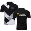 Poloshirts National Geographic T-shirts voor heren Survey Expedition Scholar Style TopTees Topshirts Golftennis Polo met contrasterende kleuren