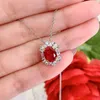 Chains 2 Ruby Female Pigeon Blood Red 925 Sterling Silver High Carbon Diamond Pendant In European And American Ins Style