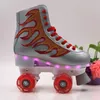 Inline-Rollschuhe Großhandel Kinder Glitter Flashing Patines 4 Wheels Skate-Schuhe für Mädchen 231016