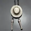 Cowboy Hat Stetson Black Leather Rodeo Western Bolo Bola Tie Necktie Line Dance Jewelry 2021 New Necklace246f