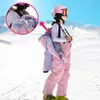 他のスポーツ用品の子供スキースーツの女の子スノーボードジャケットボーイズ厚い暖かい子供セットスノーパンツ風防水冬の服231017