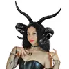 Party Supplies Women Black Demon Horns Headpiece Cosplay Animal Antelope Sheep Ox Headwear Halloween Hairband Carnival Costume Props