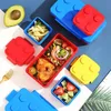 Lunch Boxes Gifts For Kids Stackable Oxford Block Brick Design Portable Sealed Lunch Box Colorful Blocks Splicing Children Student Bento Box 231017