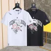 DSQ PHANTOM TURTLE Мужская дизайнерская футболка Итальянская миланская модная футболка с цветочным принтом Летняя черно-белая футболка Мужской хип-хоп Street249n