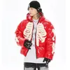 Herrenjacken Winter Retro Skeleton Parka Männer Helle Jacke Hip Hop Straße Harajuku Y2k Verdicken Warme Gepolsterte Mäntel Lose Winddicht Mantel Unisex 231016