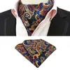 Gravatas de luxo homens jacquard bolso quadrado casamento smoking cravat ascot scrunch gravata paisley floral geométrico pescoço gravata lenço conjunto 231013