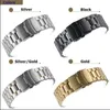 Bandas de relógio Curvo End Watch Band 18mm 20mm 22mm 24mm Substituição Watch Strap Double Lock Clasp Pulseira de aço inoxidável com ferramentas 231016