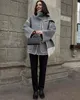 Manteau en laine épais et ample avec pompon pour femme, vêtement de styliste européen et américain, à la mode, automne/hiver 2023