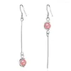 Dangle Earrings 925 Sterling Silver Cubic Zirconia Asymmetric Strawberry Crystal For Women Wedding Party Jewelry Pendientes Mujer