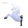 Amazing Walking Inflatable Unicorn Parade Costume Blow Up Animal Mascot Horse Suit With Horn For Stage Show