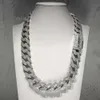 Moissanite Cuban Link Chain Hip Hop Schmuck Sterling Silber 18mm VVS Moissanite Iced Out Out Vieam Manufacturer