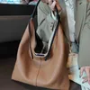 Bolsas de noche MS Mujeres de gran tamaño Bolso de hombro de lujo Cuero genuino Estilo cómodo Estilo suave Casual Tote Lady Daily Bag Otoño 2023