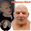 Halloween Oude Man Masker Latex Cosplay Party Realistische Volgelaatsmaskers Hoofddeksel