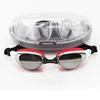 Goggles män kvinnor elektroplatta UV400 simglasögon vattentät glasögon silikon anti dimma vatten dykning poolglas med plastbox 231017