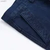 Herrenjeans Neue Ankunft Stretch-Jeans für Männer Frühling Herbst Lässige hochwertige Baumwolle Regular Fit Denim-Hosen Dunkelblaue Baggy-HoseL231017