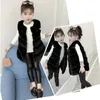 Waistcoat Kids Girls Faux Fur Vest Coats Winter Warm Waistcoat Sleeveless Children Fur Jacket Baby Girls Outwear Clothes 231016