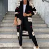 Women's Knits Tees 2023 Spring Knitted Cardigan Women Striped Patchwork Autumn Winter Elegant Long Outerwear Maxi Y2k Sweater Coat Soft Jacket 231016