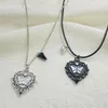 Pendant Necklaces 2pcs Magnetic Attraction Heart Necklace For Couples Oil Drip Butterfly Personality Choker Jewelry Accessories