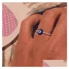 Anneaux de bande Démon Evil Eye Réduire la pression Bague en verre perlé pour les femmes Exquis Relax Anxiété Fidget Méditation Anneaux réglables Jewel Dhh9A