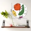 Zegary ścienne kreskówkowe sztuka kolor kolor owoce pvc nowoczesne dekoracje domowe salon biuro naklejki igła cyfrowa zegarek