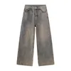 Men's Jeans SYUHGFA Baggy Harbor Style Worn Out Loose Wide Leg Denim Pants Chic Distressed Streetwear Vintage Male Trousers