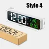 壁の時計導入デジタル目覚まし時計電子リモートコントロールの温度日付ディスプレイテーブル/壁に取り付けられたミラークロックリビングルームの装飾231017