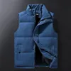 조끼 겨울 남자 새로운 가을 따뜻한 소매 소매 재킷 캐주얼 양말 코트 면봉 된 단색 큰 포켓 veste homme gilet coats249L