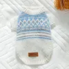 Dog Apparel Nordic Checked Sweater For Winter Warmth Clothes Minimalist Small Pullover Teddy's Two Legged XS-XL